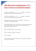 BIO 669 Understanding Patho CVS - Quiz 4 with correct detailed solutions 