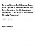 Devoted Agent Certification Exam 2025 Update &vert;Complete Exam Set Questions And Verified Answers &lpar;solutions&rpar; &vert; Get It 100&percnt; Accurate&excl;&excl;&vert; Already Passed A&plus;