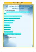 SGE First Aid Questions with Detailed  Verified Answers
