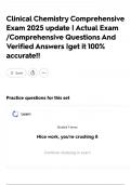Clinical Chemistry Comprehensive Exam 2025 update &vert; Actual Exam &sol;Comprehensive Questions And Verified Answers &vert;get it 100&percnt; accurate&excl;&excl;