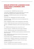 BOILER OPERATOR LICENSING EXAM QUESTIONS & ANSWERS 100&percnt; CORRECT&excl;&excl;