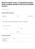 Biod 171 module 1 Exam &sol; Comprehensive Study Guide Complete Questions and certified answers
