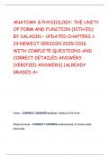  ANATOMY & PHYSIOLOGY&colon; THE UNITY OF FORM AND FUNCTION &lpar;10TH ED&rpar; BY SALADIN &ndash; UPDATED CHAPTERS 1-29 NEWEST VERSION 2025&sol;2026 WITH COMPLETE QUESTIONS AND CORRECT DETAILED ANSWERS &lpar;VERIFIED ANSWERS&rpar; &vert;ALREADY GRADED A&plus; 