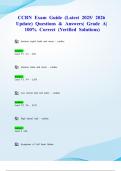 CCRN Exam Guide &lpar;Latest 2025&sol; 2026 Update&rpar; Questions & Answers&vert; Grade A&vert; 100&percnt; Correct &lpar;Verified Solutions&rpar;