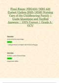 Final Exam&colon; NSG432 &sol; NSG 432 &lpar;Latest Update 2025 &sol; 2026&rpar; Nursing Care of the Childbearing Family &vert; Guide Questions and Verified Answers &vert; 100&percnt; Correct &vert; Grade A - GCU