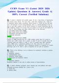 CCRN Exam V1 &lpar;Latest 2025&sol; 2026 Update&rpar; Questions & Answers&vert; Grade A&vert; 100&percnt; Correct &lpar;Verified Solutions&rpar;