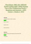 Exam 1&comma; Exam 2 & Final Exam&colon; NSG432 &sol; NSG 432 &lpar;Latest 2025 &sol; 2026 Updates STUDY BUNDLE WITH COMPLETE SOLUTIONS&rpar; Nursing Care of the Childbearing Family &vert; Questions and Answers &vert; 100&percnt; Correct &vert; Grade A - GCU