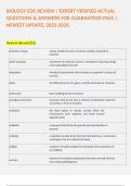 BIOLOGY EOC REVIEW &sol; EXPERT VERIFIED ACTUAL QUESTIONS & ANSWERS FOR GUARANTEED PASS &vert; NEWEST UPDATE&comma; 2025-2026&period; 