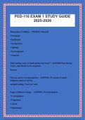 PED-116 EXAM 1 STUDY GUIDE 2025-2026