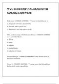WVU BCOR 370 FINAL EXAM WITH CORRECT ANSWERS