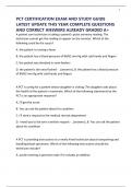 PCT CERTIFICATION EXAM AND STUDY GUIDE LATEST UPDATE THIS YEAR COMPLETE QUESTIONS AND CORRECT ANSWERS ALREADY GRADED A&plus;