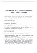 Board Exam PTA - Practice Questions With Correct Answers