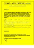  NUR 670 - APEA PRETEST QUESTIONS AND ANSWERS 2025