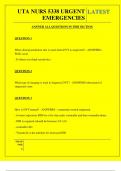  UTA NURS 5338 URGENT EMERGENCIES QUESTIONS AND ANSWERS 2025