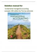 Solutions Manual for Fundamental Managerial Accounting Concepts 10th Edition by Edmonds Full Chapter Latest Test Bank