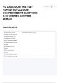 NC CADC EXAM PRE-TEST  NEWEST ACTUAL EXAM  COMPREHENSIVE QUESTIONS  AND VERIFIED ANSWERS  2025&sol;26