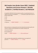 WA Surplus Lines Broker Exam 2025 &vert; Updated Questions and Correct Answers &vert; Already Graded A&plus; &vert; Verified Answers &vert; Just Released