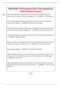 NSG 6020- Orthopedics Exam Test Questions with Verified Answers