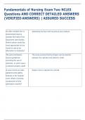 Exam &lpar;elaborations&rpar; Fundamentals of Nursing  NCLEX  