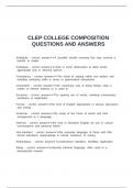 CLEP COLLEGE COMPOSITION QUESTIONS AND ANSWERS