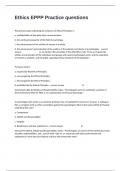 Ethics EPPP Practice questions and correct detailed verified answers Guaranteed Pass&period;