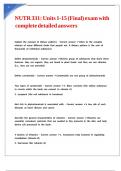 NUTR 331 Units 1-15 &lpar;Final&rpar; exam with complete detailed answers