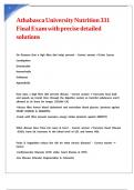 Athabasca University Nutrition 331 Final Exam with precise detailed solutions 