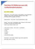 Nutrition 331 Midterm exam with verified detailed solutions 