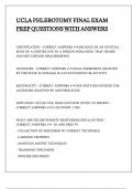 UCLA PHLEBOTOMY FINAL EXAM PREP QUESTIONS WITH ANSWERS