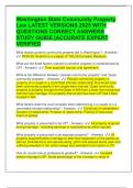 Washington State Community Property Law LATEST VERSIONS 2025 WITH QUESTIONS CORRECT ANSWERS STUDY GUIDE &vert;ACCURATE EXPERT VERIFIED