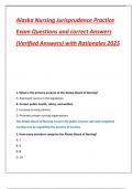 Alaska Nursing Jurisprudence Practice  Exam Questions and correct Answers  &lpar;Verified Answers&rpar; with Rationales 2025