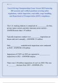 Truck Driving Championships Exam Newest 2025 featuring  300 accurate and verified questions covering safety  regulations&comma; vehicle inspection&comma; road skills&comma; cargo handling&comma;  and Department of Transportation &lpar;DOT&rpar; compliance&period; 