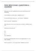 PHSC BRCC EXAM 1 QUESTIONS & ANSWERS