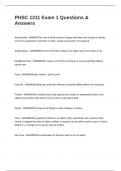 PHSC 1211 Exam 1 Questions & Answers