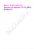 Lesson 10&colon; Service Record Development Questions With Complete Solutions &excl;&excl;&excl;