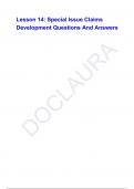 Lesson 14&colon; Special Issue Claims Development Questions And Answers
