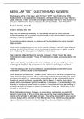 MEDIA LAW TEST 1QUESTIONS AND ANSWERS