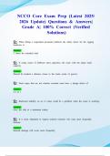 NCCCO Core Exam Prep &lpar;Latest 2025&sol; 2026 Update&rpar; Questions & Answers&vert; Grade A&vert; 100&percnt; Correct &lpar;Verified Solutions&rpar;