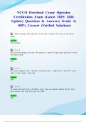 NCCCO Overhead Crane Operator Certification Exam &lpar;Latest 2025&sol; 2026 Update&rpar; Questions & Answers&vert; Grade A&vert; 100&percnt; Correct &lpar;Verified Solutions&rpar;