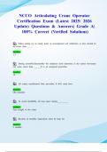 NCCCO Articulating Crane Operator Certification Exam &lpar;Latest 2025&sol; 2026 Update&rpar; Questions & Answers&vert; Grade A&vert; 100&percnt; Correct &lpar;Verified Solutions&rpar;