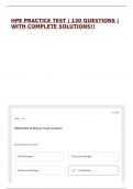 HPE PRACTICE TEST &vert; 130 QUESTIONS &vert; WITH COMPLETE SOLUTIONS&excl;&excl;