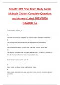 MGMT 339 Final Exam Study Guide  Multiple Choices Complete Questions  and Answers Latest 2025&sol;2026  GRADED A&plus;