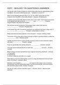 COFC - GEOLOGY 105 QUESTIONS & ANSWERS