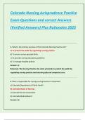 Colorado Nursing Jurisprudence Practice  Exam Questions and correct Answers  &lpar;Verified Answers&rpar; Plus Rationales 2025