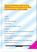 Theater 210 Midterm Valle Cal Poly  2025&sol;2026 Exam Questions with 100&percnt;  Correct Answers &vert; Latest Update