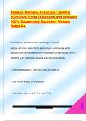 Amazon Delivery Associate Training  2025&sol;2026 Exam Questions and Answers  100&percnt; Guaranteed Success &vert; Already  Rated A&plus; 