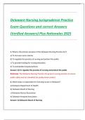 Delaware Nursing Jurisprudence Practice  Exam Questions and correct Answers  &lpar;Verified Answers&rpar; Plus Rationales 2025
