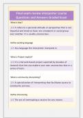 Final exam review interpreter course Questions and Answers Graded Exam