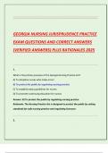 GEORGIA NURSING JURISPRUDENCE PRACTICE  EXAM QUESTIONS AND CORRECT ANSWERS  &lpar;VERIFIED ANSWERS&rpar; PLUS RATIONALES 2025