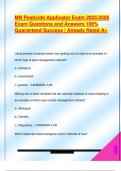 MN Pesticide Applicator Exam 2025&sol;2026  Exam Questions and Answers 100&percnt;  Guaranteed Success &vert; Already Rated A&plus; 